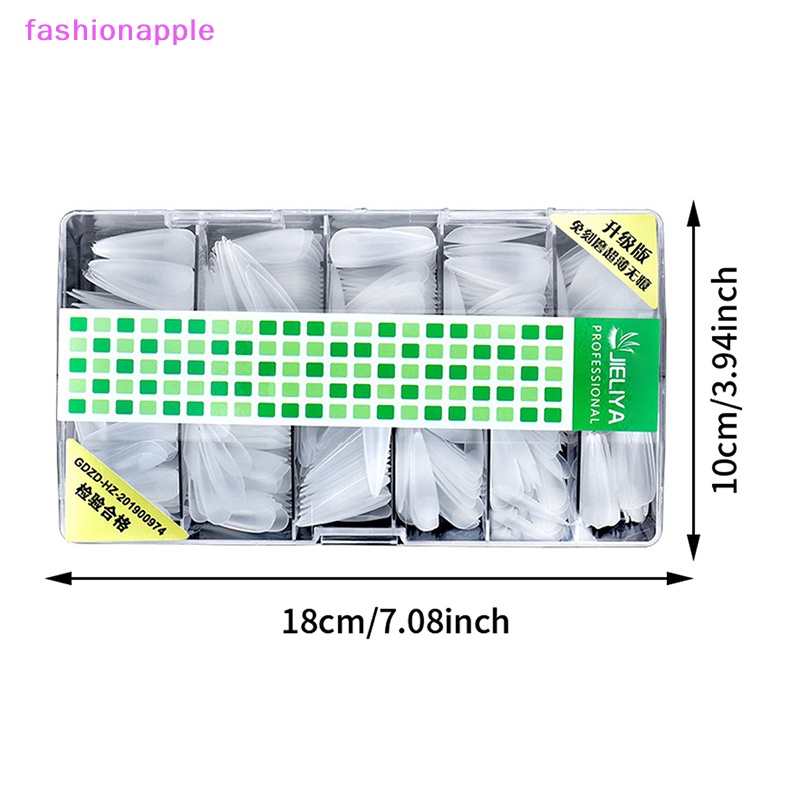 Hộp 500 Móng Tay Giả Trong Suốt Che Phủ Toàn Diện Dùng Cho Salon