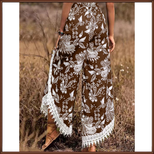 Quần ống rộng Thoáng Khí In Họa Tiết Thời Trang Mùa Hè Cho Nữ