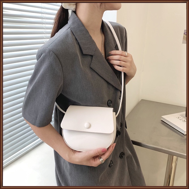 Túi Đeo Chéo Bằng Da Pu Màu Trơn Đơn Giản Thời Trang Cho Nữ