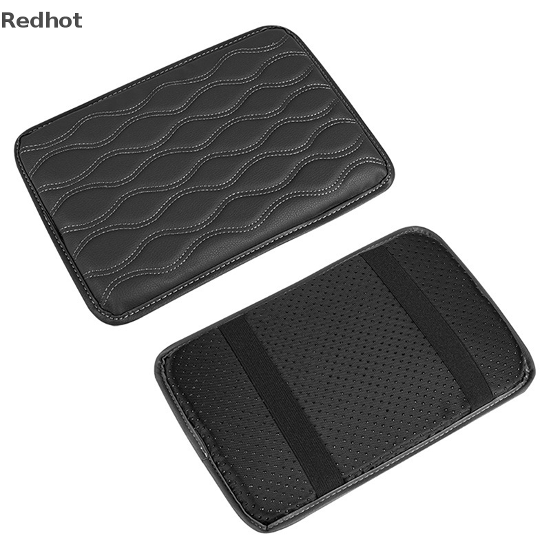 &lt; Redhot &gt; Đệm Da PU Lót Hộp Tỳ Tay Xe Hơi Thêu Họa Tiết Sóng Biển Thông Dụng