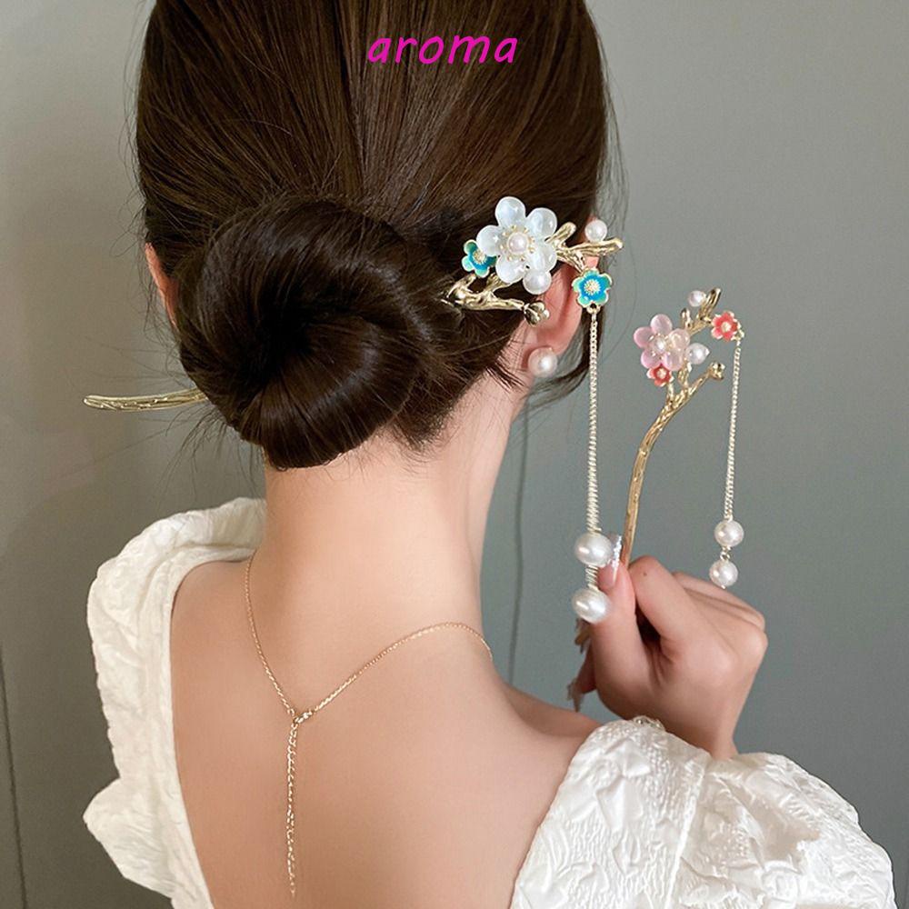 Trâm Cài Tóc Đính Hoa Tua Rua Phong Cách Hán Phục Ngọt Ngào Cho Nữ