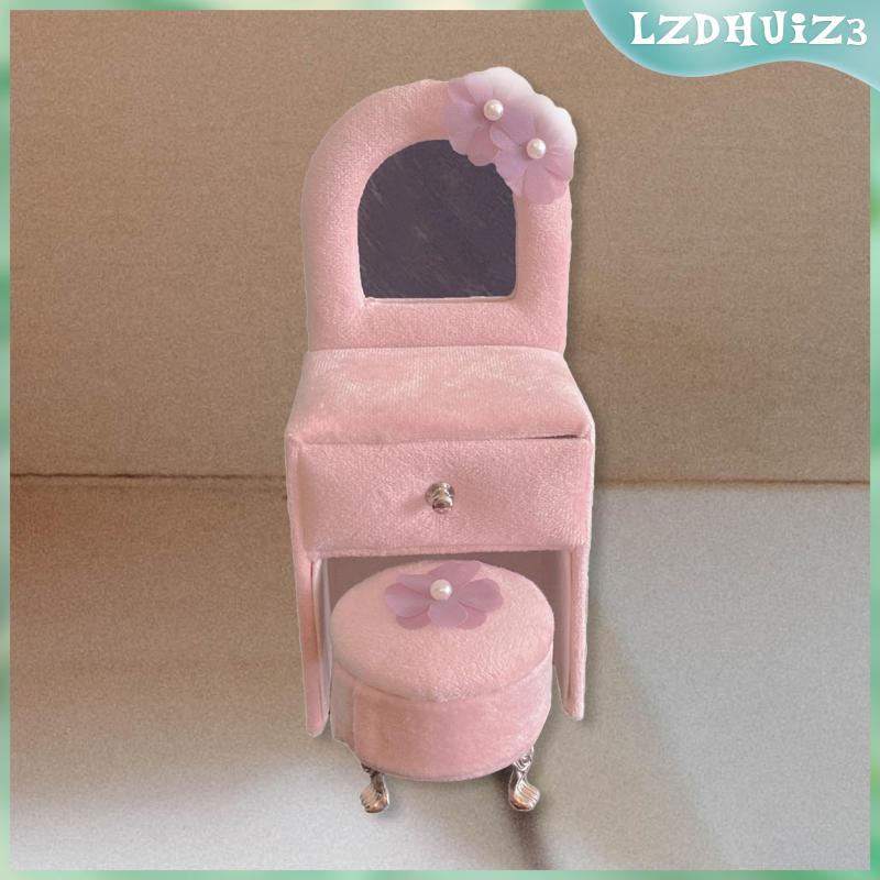 Giá Đỡ Trang Sức Đồ Chơi Để Bàn Trang Điểm Mini Màu Hồng Cho Búp Bê Bé Gái Và Bé Gái