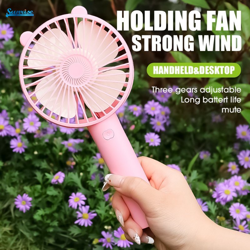 Quạt Làm Mát Mini Cầm Tay Di Động Mùa Hè Sáng Tạo Với Giá Đỡ Điện Thoại Và Cổng Sạc USB Đa Ứng