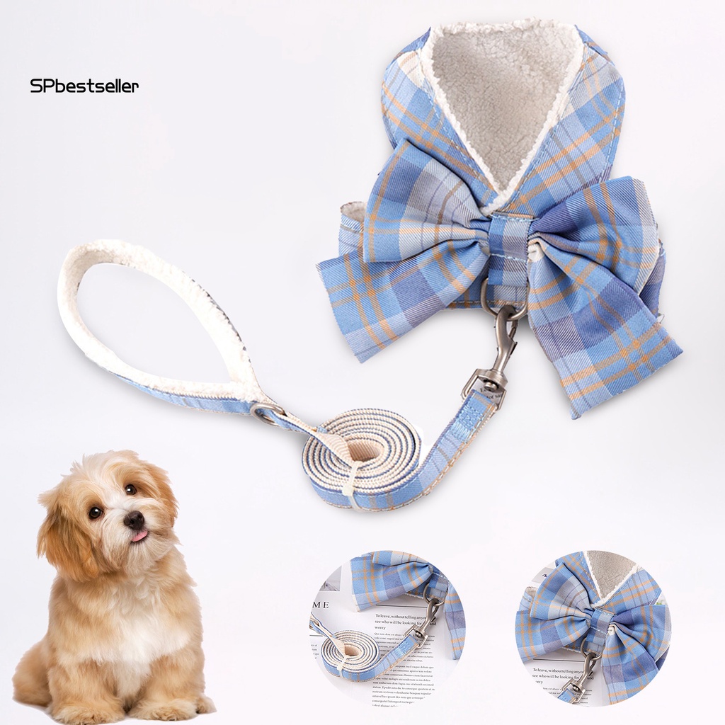 Dây Dắt Thú Cưng Đi Dạo Thiết Kế Thắt Nơ Chống Thoát Thoáng Khí Thời Trang