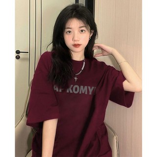 Áo thun cotton tay ngắn dáng rộng cỡ lớn thiết kế đơn giản cho cặp đôi