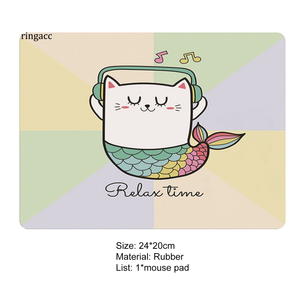 Đệm Lót Chuột RGA Mềm Siêu Mỏng Thoải Mái In Họa Tiết Động Vật Dễ Thương Hỗ Trợ Cổ Tay Cho Laptop