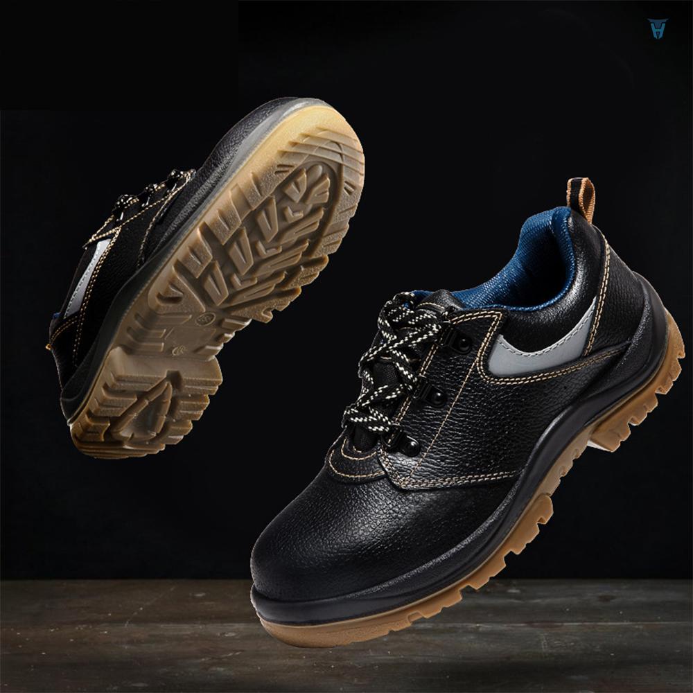 Yula) Giày Bảo Hộ Lao Động Bằng Da Bò Đế Dày Chống Trượt Thoáng Khí Có Mũi Thép Trang Trí Nhà Cửa Cho Nam