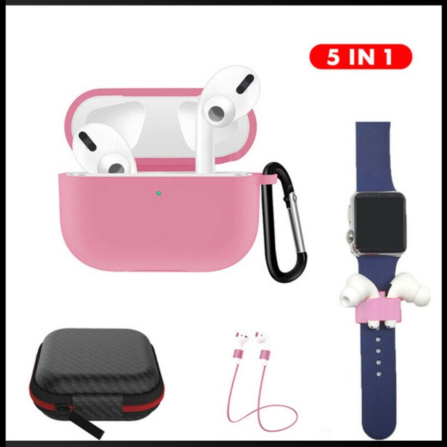 Vỏ Bảo Vệ Hộp Sạc Tai Nghe Airpods Pro 5 Trong 1 Bằng Silicon Tiện Dụng