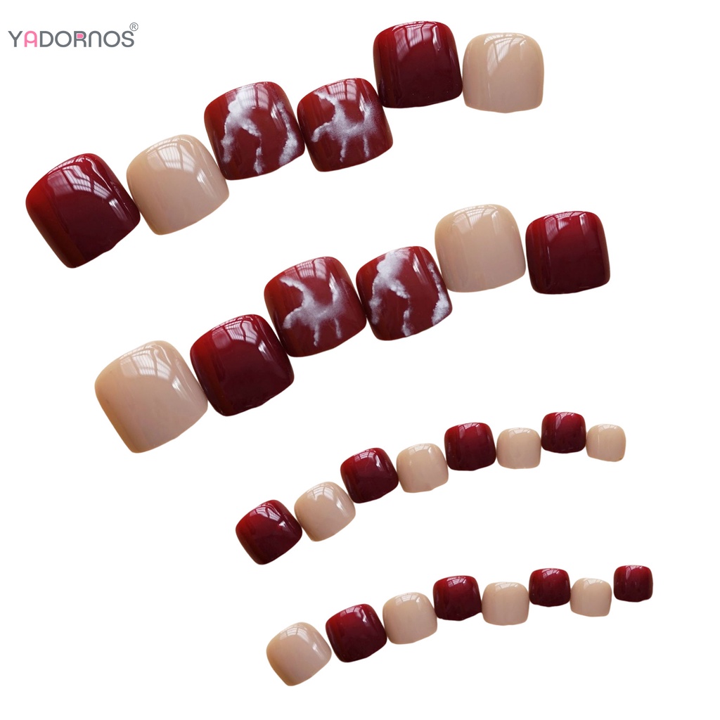 Yadornos Giày Móng Chân Giả Dạng Nhấn In Vân Cẩm Thạch Bền Và Không Bao Giờ Xẻ Tà