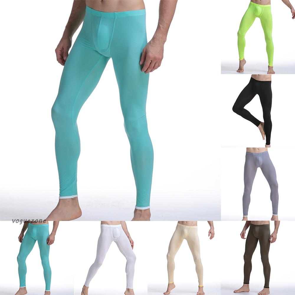 Quần Legging Dài Chất Liệu Lụa Lạnh Co Giãn Thời Trang Dành Cho Nam Giới