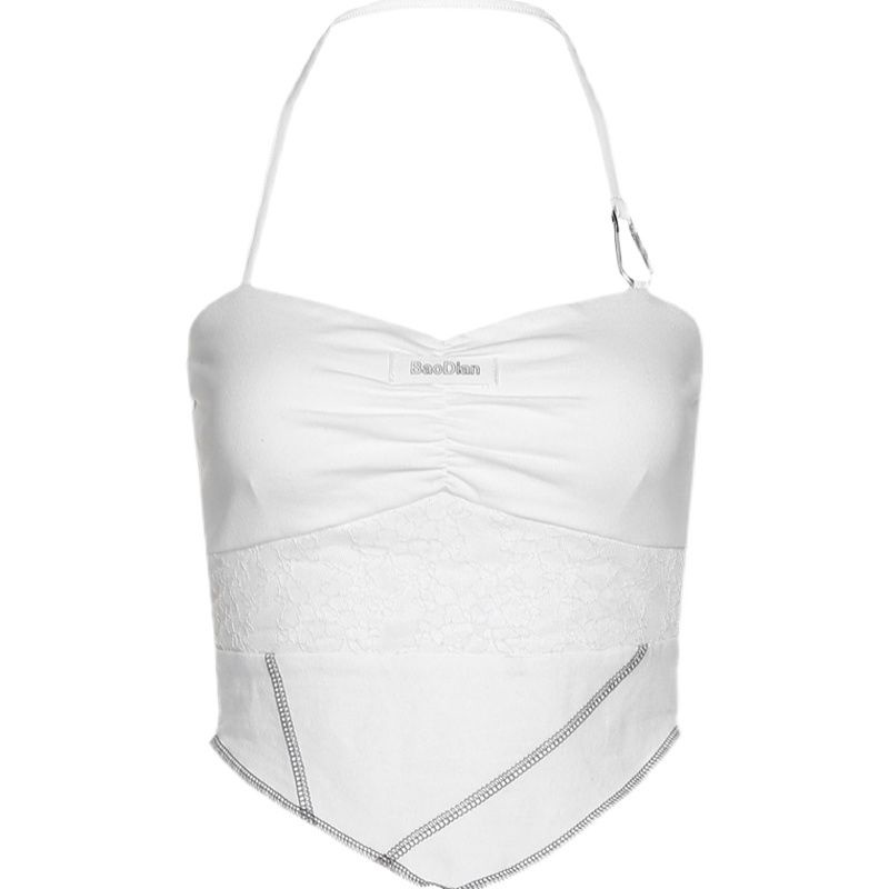 Cozok Áo Sát Nách Cổ Treo Xếp Nếp Phong Cách retro Quyến Rũ Thời Trang 100