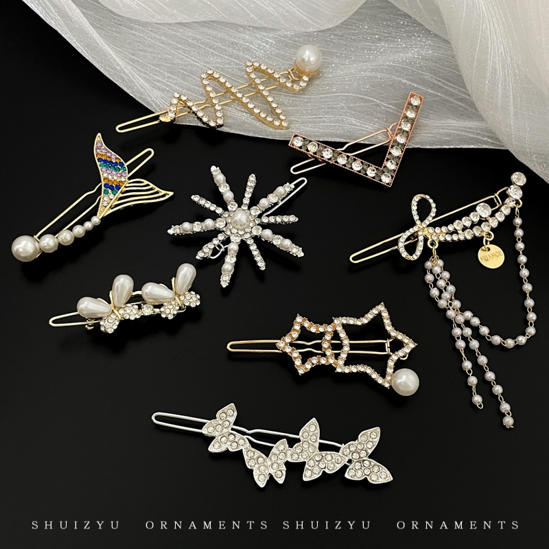 Kẹp Tóc Ngang Một Hàng Đính Ngọc Trai Nhân Tạo Thời Trang 2023 Dành Cho Bạn Nữ