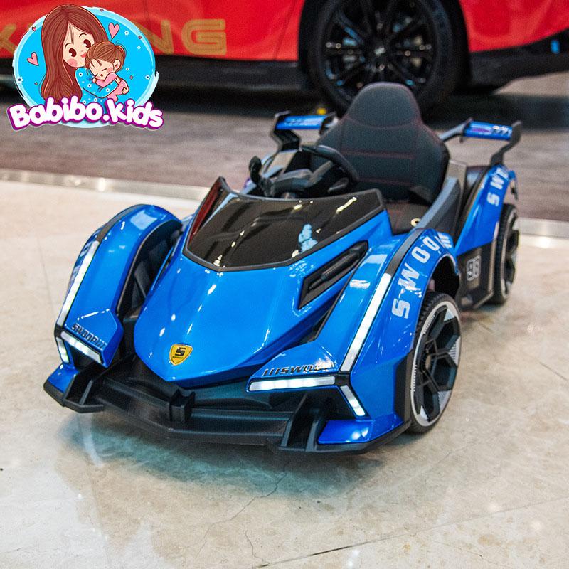 Xe ô tô điện lambogini, xe đua F1 siêu nhanh, kết nối Đk qua ĐT, xe điện trẻ em