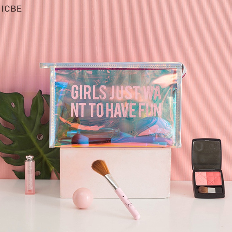 Túi Đựng Mỹ Phẩm Bằng PVC Trong Suốt Chống Nước Có Khóa Kéo Cho Nữ