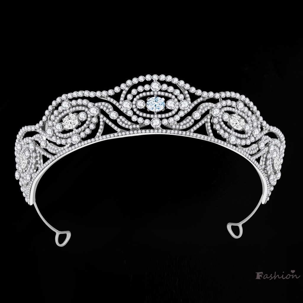 Vương Miện Hợp Kim Đính Đá Zircon Phong Cách Âu Mỹ Cho Nữ