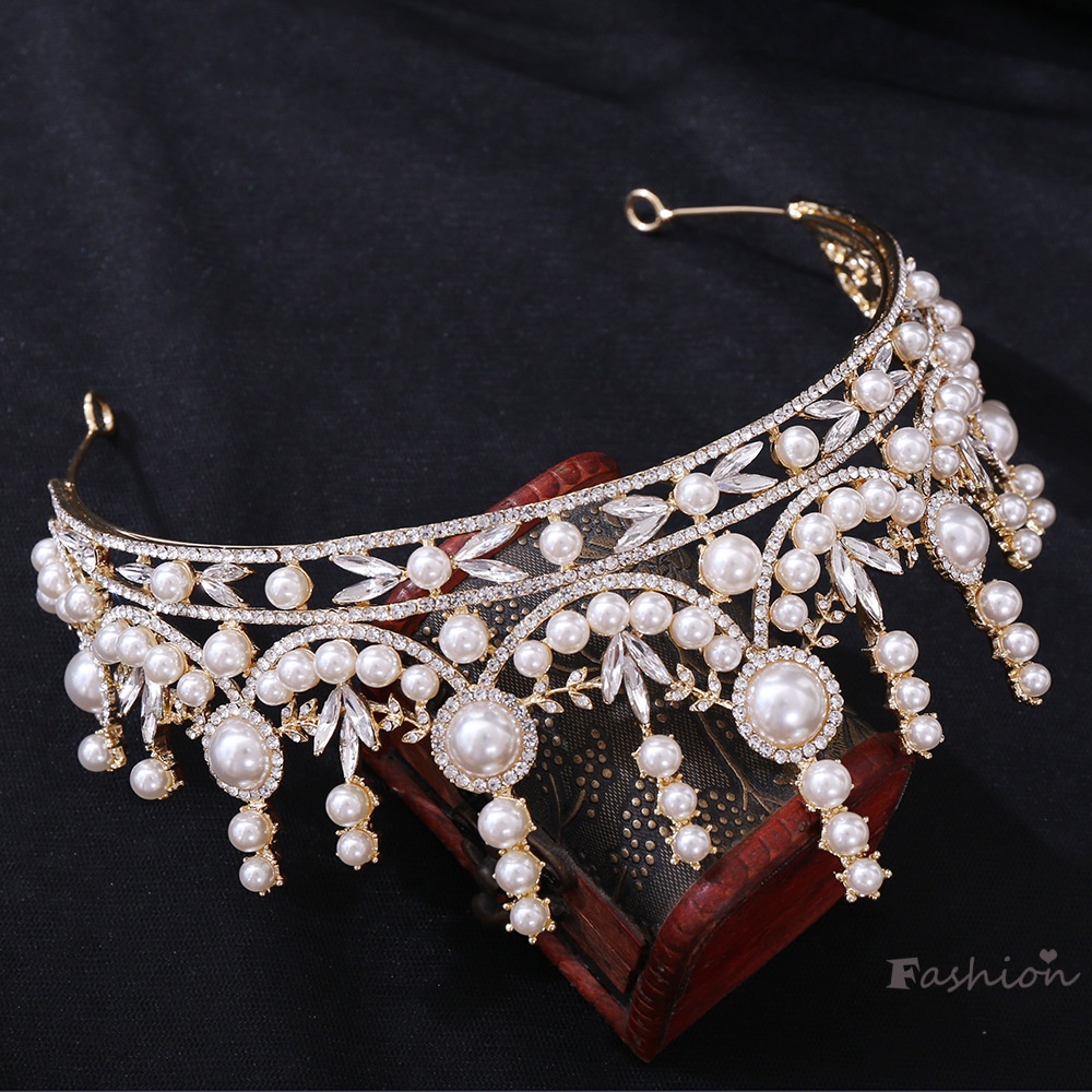 Vương Miện Hợp Kim Đính Kim Cương Giả Đơn Giản Phụ Kiện Cho Cô Dâu Đám Cưới