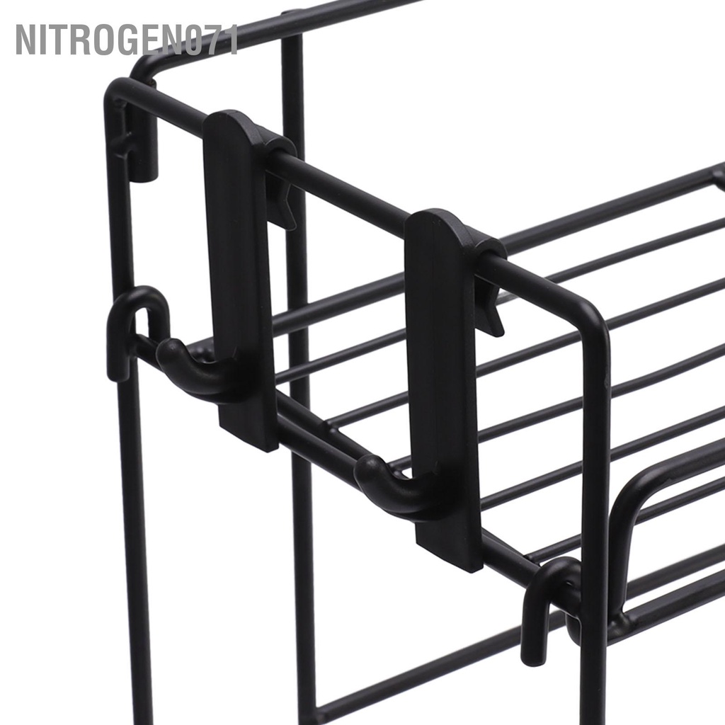 Kệ nhà tắm, nhà bếp inox đen vuông 2 tầng - Giá Đựng Đồ Có Móc Keo Dán - Nitrogen071