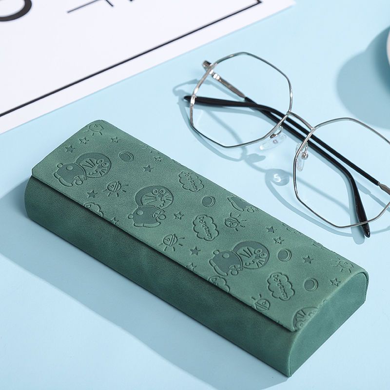 Hộp Đựng Mắt Kính Bằng Da Từ Tính Họa Tiết Mèo Máy Doraemon Hoạt Hình Dễ Thương