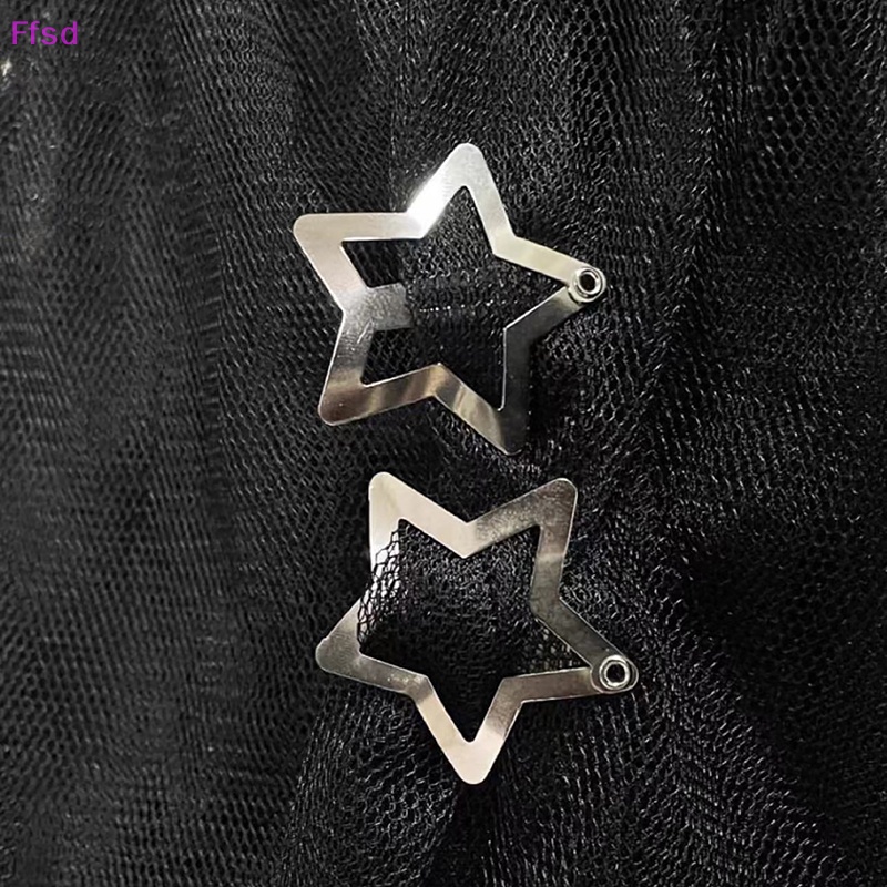 Set 5 Kẹp Tóc Kim Loại Hình Ngôi Sao Màu Bạc Thời Trang Cho Nữ