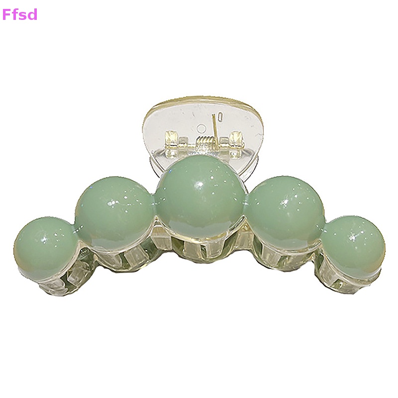 {Ffsd} Kẹp Tóc Đính Hạt Tròn Bằng Nhựa Màu Xanh Lá Cây Chống Trượt Thời Trang Mùa Hè Dành Cho Bạn Nữ * Bán Chạy
