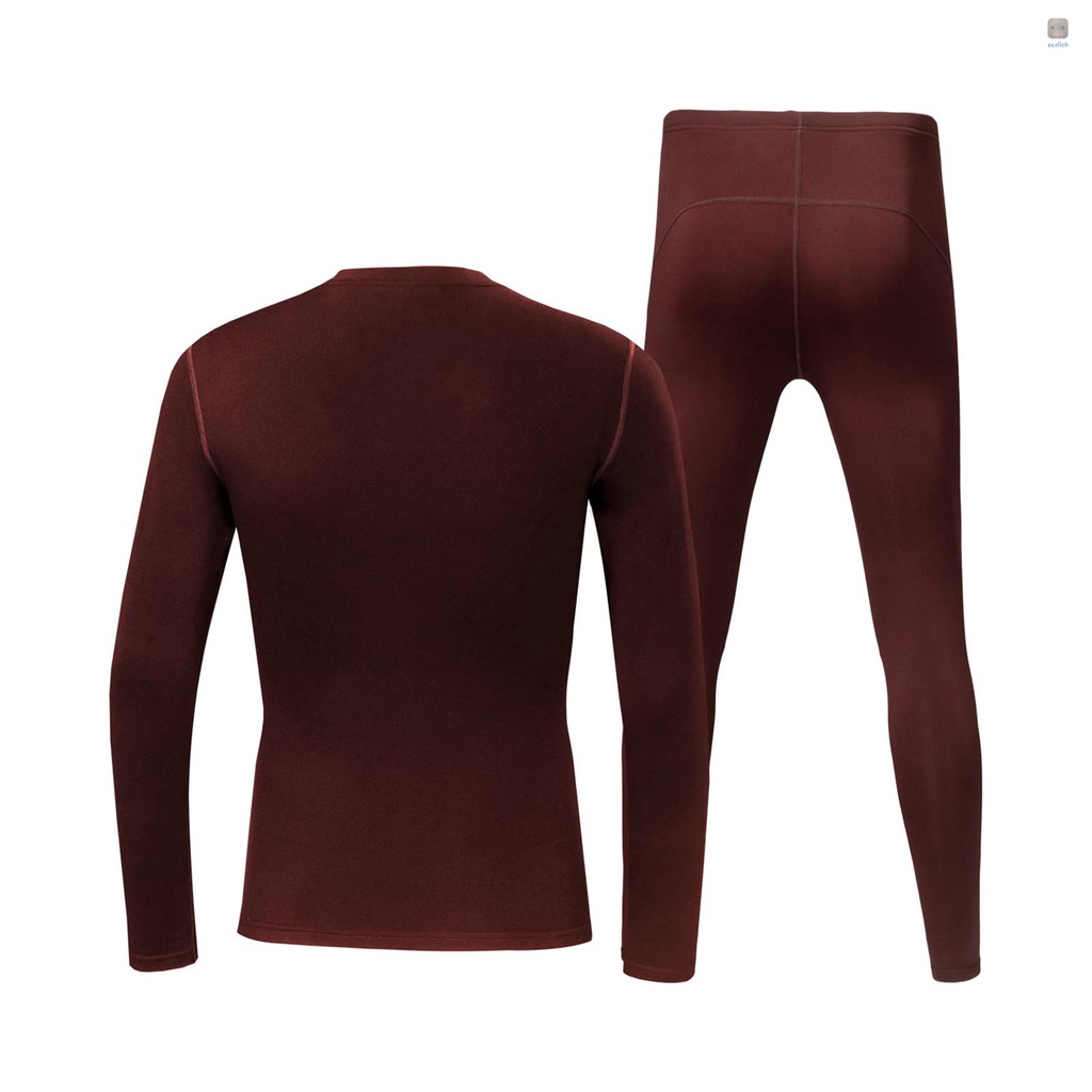 Bộ 2 Món Áo Thun Tay Dài Cổ Chữ V + Quần Dài Lót Lông Cừu Dày Giữ Ấm Mùa Đông Cho Nam