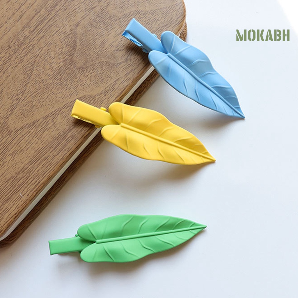 Kẹp Tóc Hình Chiếc Lá Hoạt Hình Bằng Chất Liệu Không Gỉ Chống Trầy Xước Dành Cho Nữ