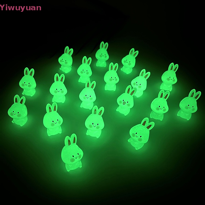 2 Thỏ Trắng Phát Sáng Trang Trí Tiểu Cảnh Mới