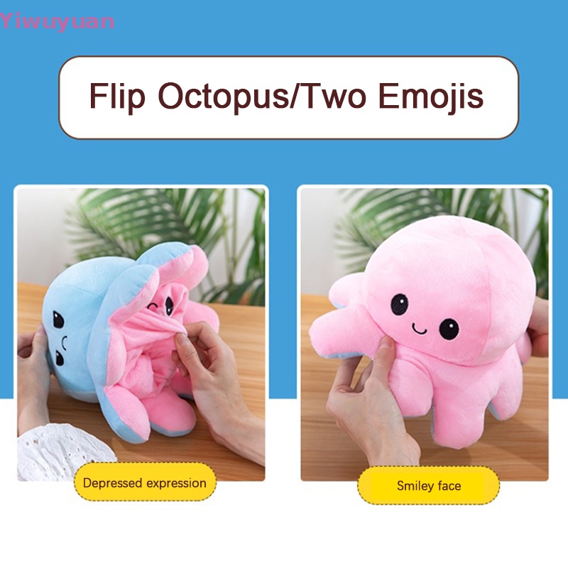 < Yiwuyuan > Tượng Bạch Tuộc Hai Mặt Dễ Thương Làm Quà Sinh Nhật Trang Trí