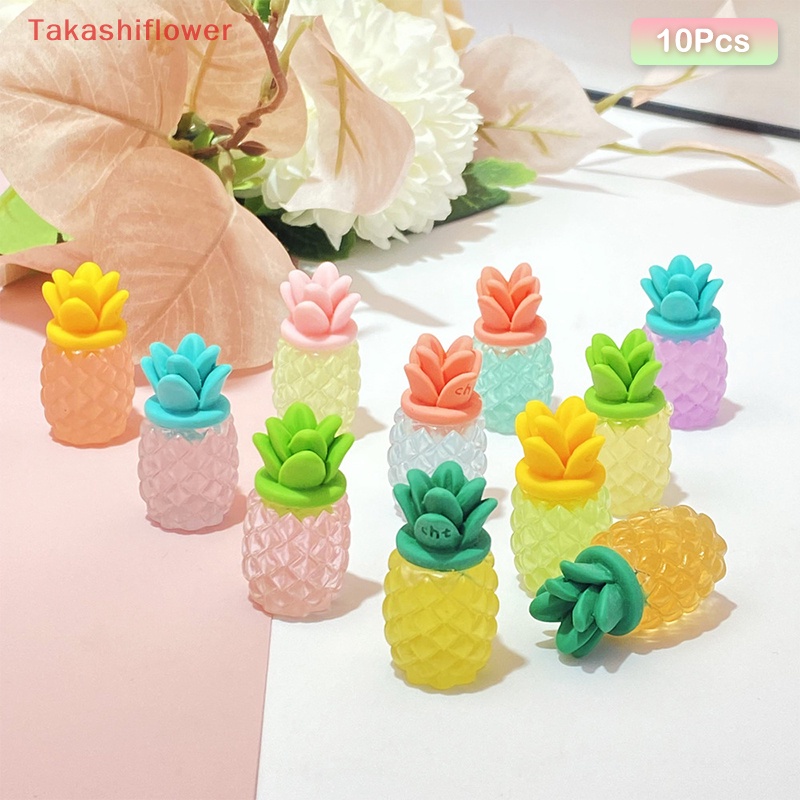 Set 10 Hạt Nhựa Phát Quang Hình Quả Dứa 3D Dùng Trang Trí DIY