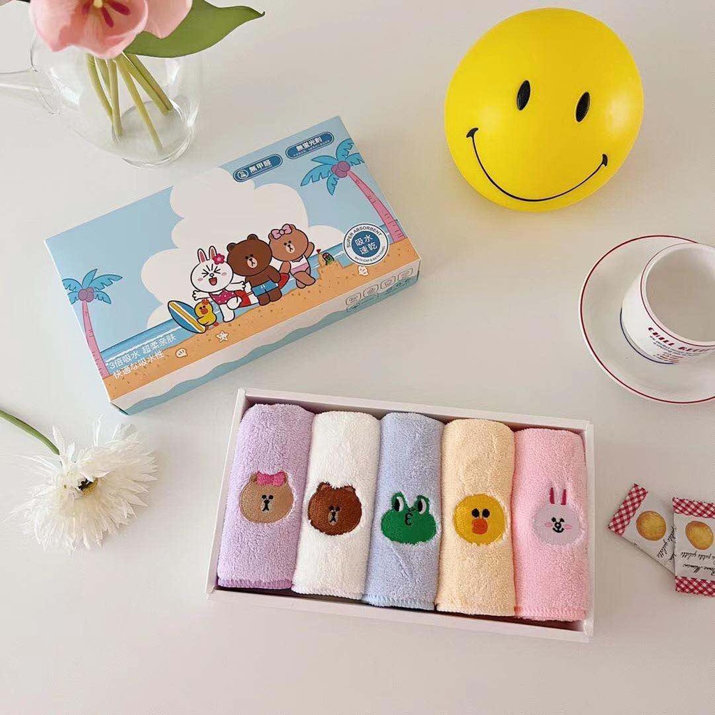 Set 5 khăn hình thú đáng yêu
