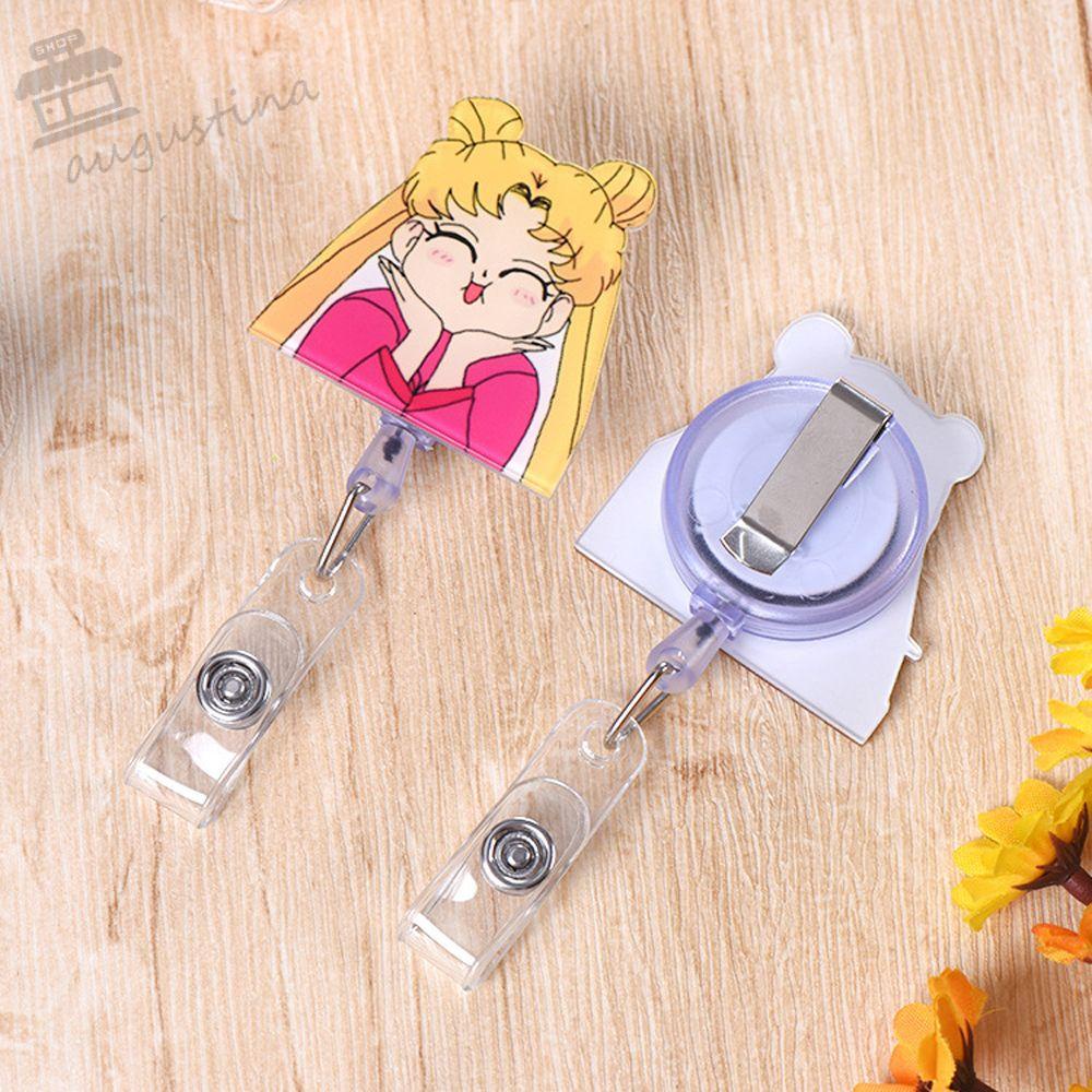 Kẹp Giữ Thẻ ID / Danh Thiếp Họa Tiết Anime AUGUSTINA Có Thể Thu Gọn Cho Học Sinh / Nhân Viên Y Tá Giá