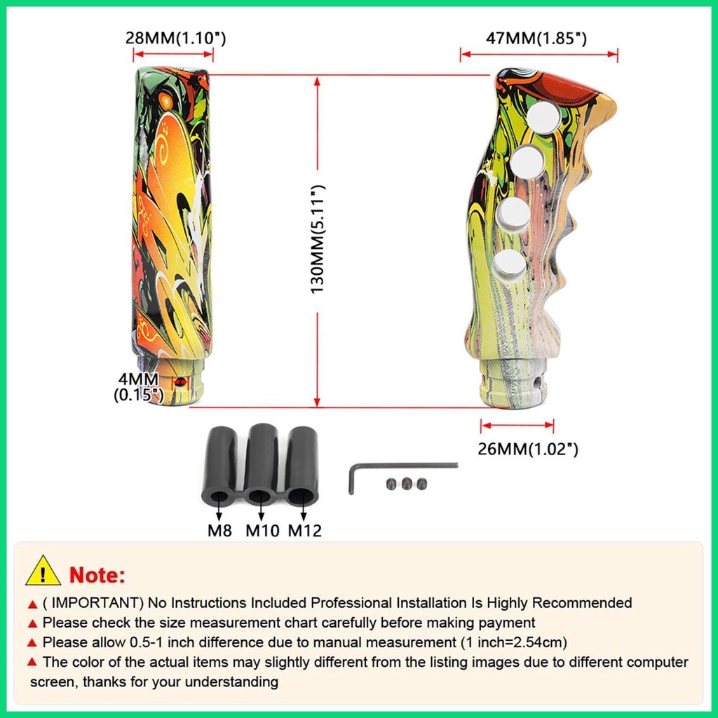 Núm Gạt Cần Số Xe Hơi Bằng Nhựa Resin In Họa Tiết Graffiti Với Ốc Vít 4 Lỗ Cho jiwvn