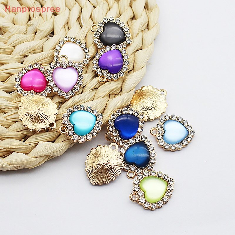 Phụ Kiện Trang Sức Treo Tường Hình Trái Tim Bằng Resin Màu Vàng Kim 18MM Kiểu Hàn Quốc