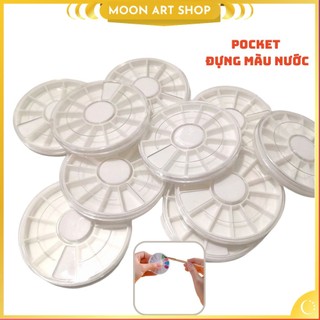 Pocket đựng màu nước rỗng, khay tròn chiết màu nước