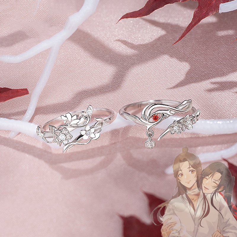 Nhẫn Đôi Khắc Hình Anime Tian Guan Ci Fu Blessing Hua Cheng Xie Lian Có Thể Điều Chỉnh Làm Quà Tặng Trang Sức Cho Cặp Đôi