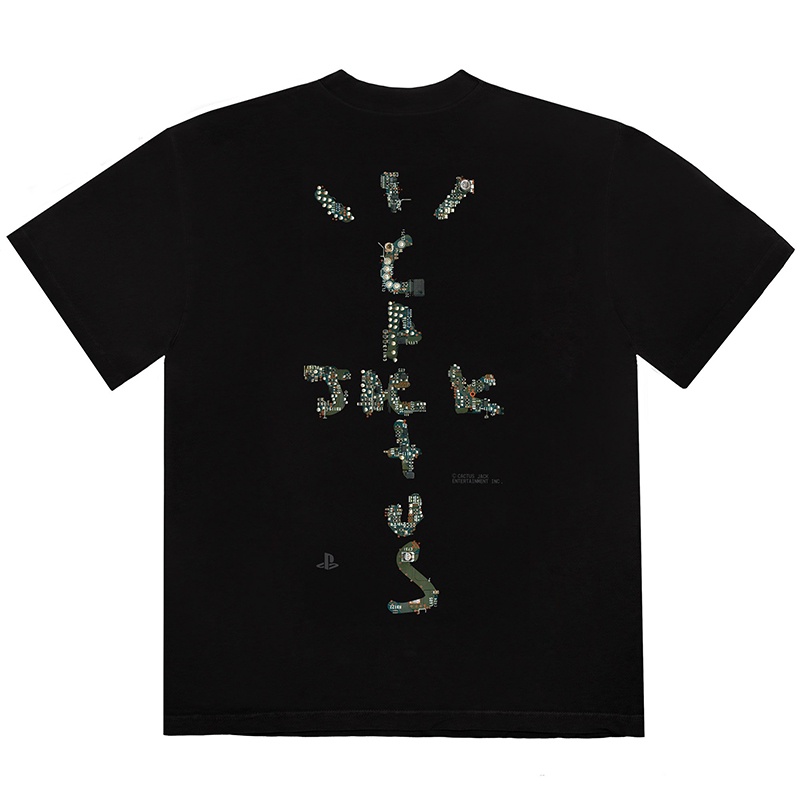 Áo Thun NgắN Tay In Chữ Travis Scott Jack ts collaboration PS console