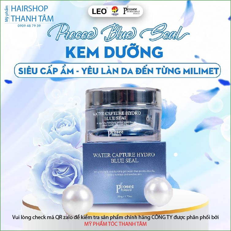 Kem dưỡng ẫm cho da mặt nhạy cảm PROSEE PROFESSIONAL WATER CAPTURE HYDRO BLUE SEAL 50gr - chính hãng