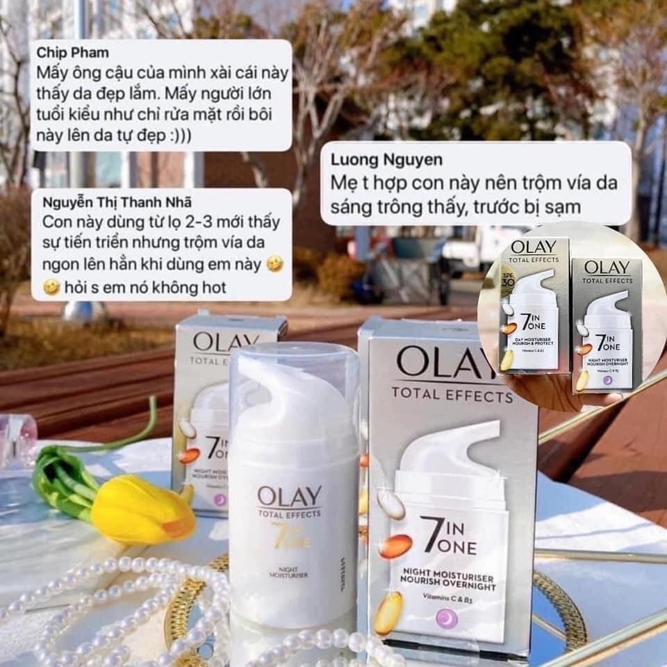Kem dưỡng Olay Total Effects 7in1 UK 50ml trắng da chống lão hóa - Ngày | đêm | không hương liệu