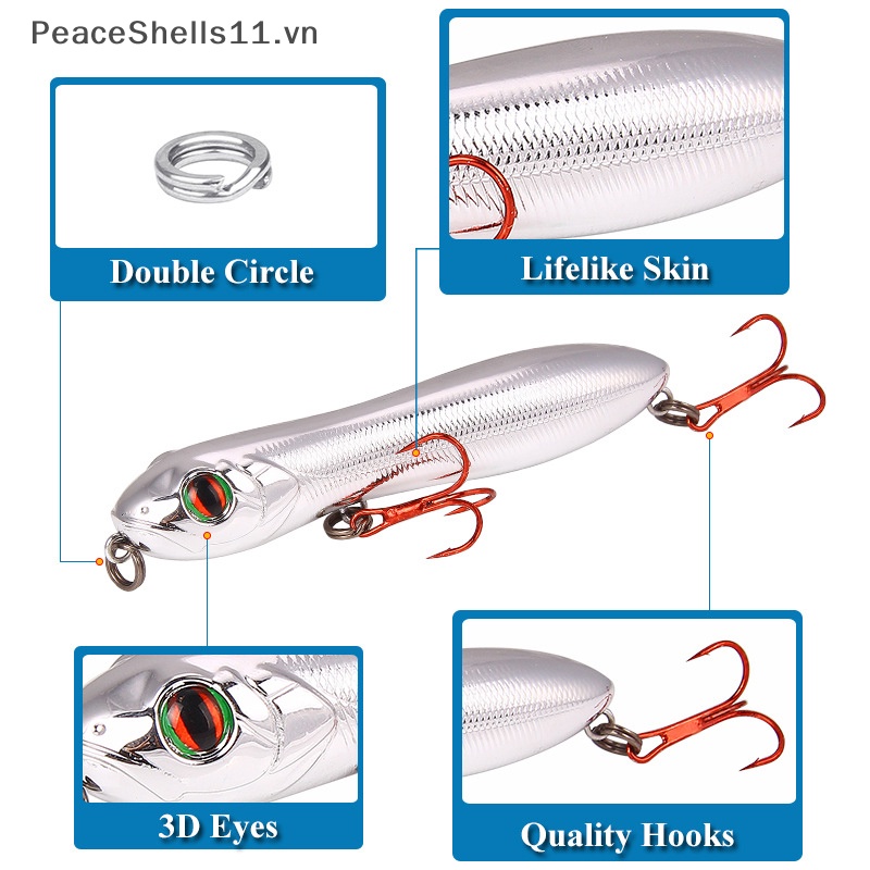 Mồi Câu Cá Giả 8 Màu 10CM 15.6g Đầu Rắn Cứng