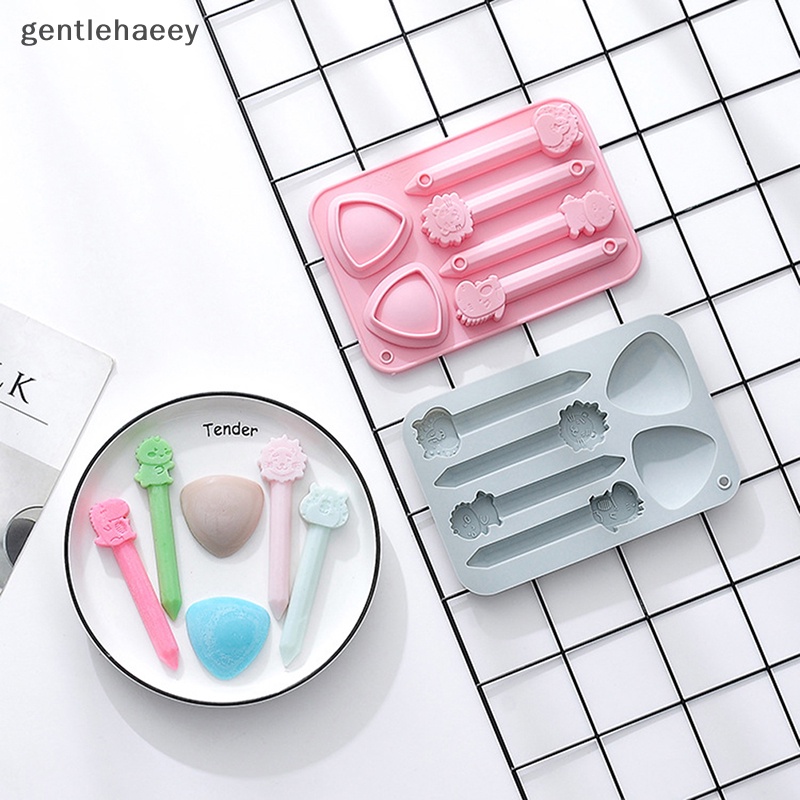 Khuôn Silicone Tạo Hình Tam Giác 6 Lỗ Làm Socola Hình Động Vật