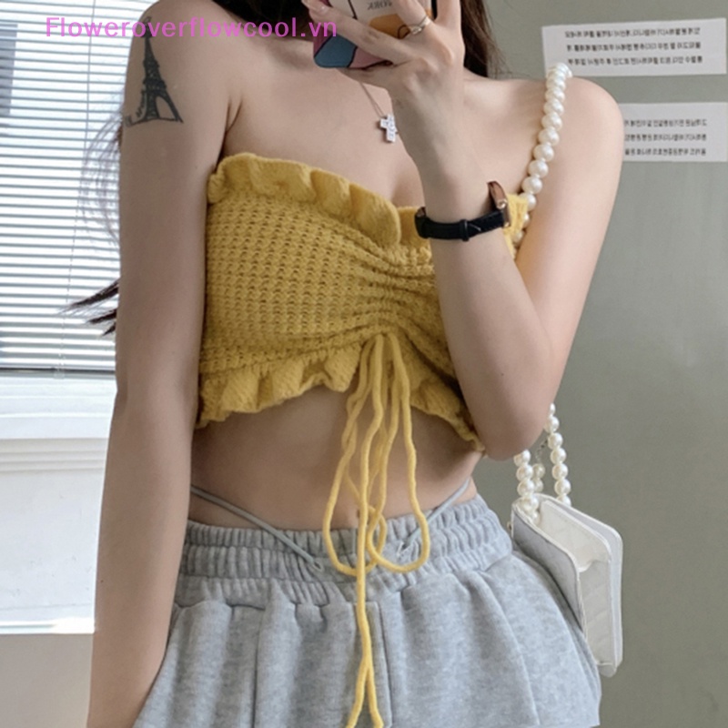 Áo Ống Croptop Trễ Vai Không Dây Co Giãn Thời Trang Quyến Rũ Cho Nữ