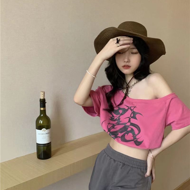 IELGY    Áo Thun Ngắn Tay In Họa Tiết Thời Trang Dành Cho Nữ