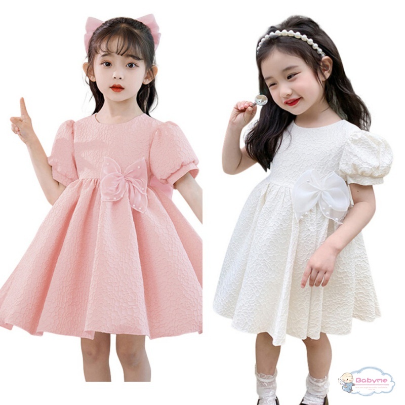 Đầm Công Chúa Đính Nơ Thoáng Khí Dễ Thương Cho Bé Gái