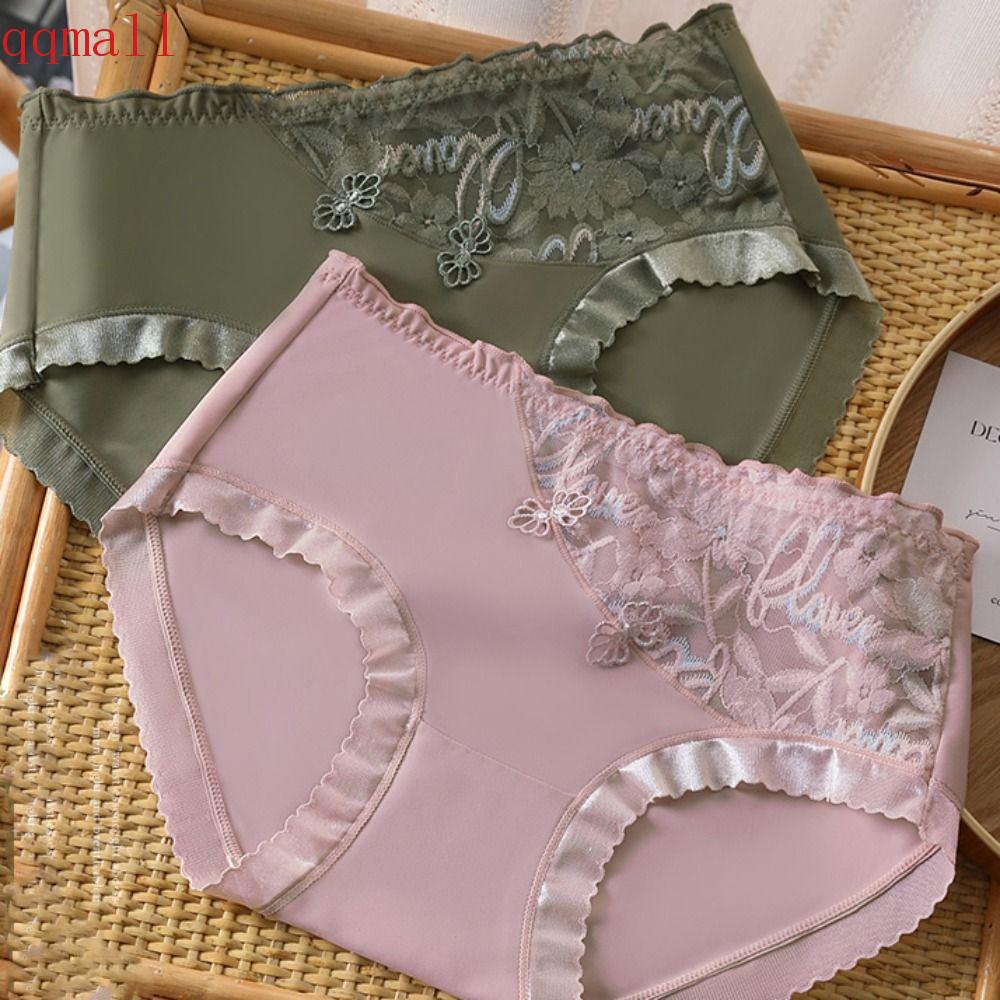 Quần Lót Ren Màu Sắc Trơn Lưng Vừa Thoáng Khí Phong Cách Hàn Quốc Cho Nữ