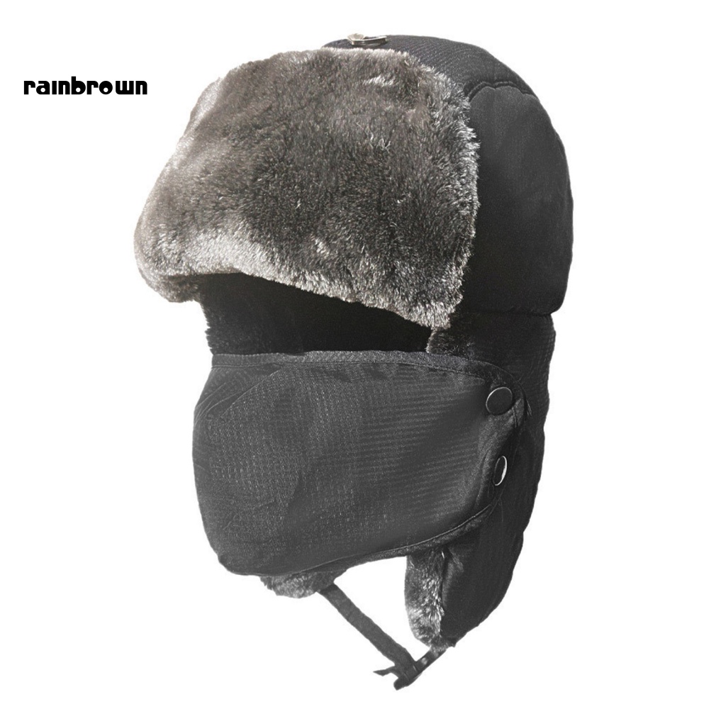 &lt; Rainbrown &gt; Mũ Lưỡi Trai Đệm Lông Dày Che Tai Che Mặt Và Cổ Chống Gió Mùa Thu Đông Bảo Vệ Khi Lái Xe Ngoài Trời