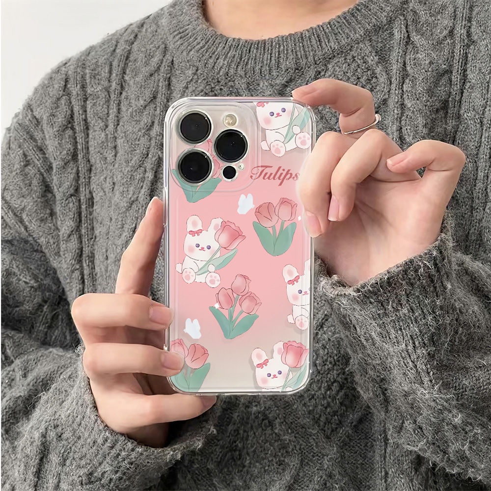 ✅Ốp Điện Thoại Mềm Chống Sốc Hình Hoa Tulip 6In WGPG Cho Iphone1213max 14pro11 Simple 78 plus