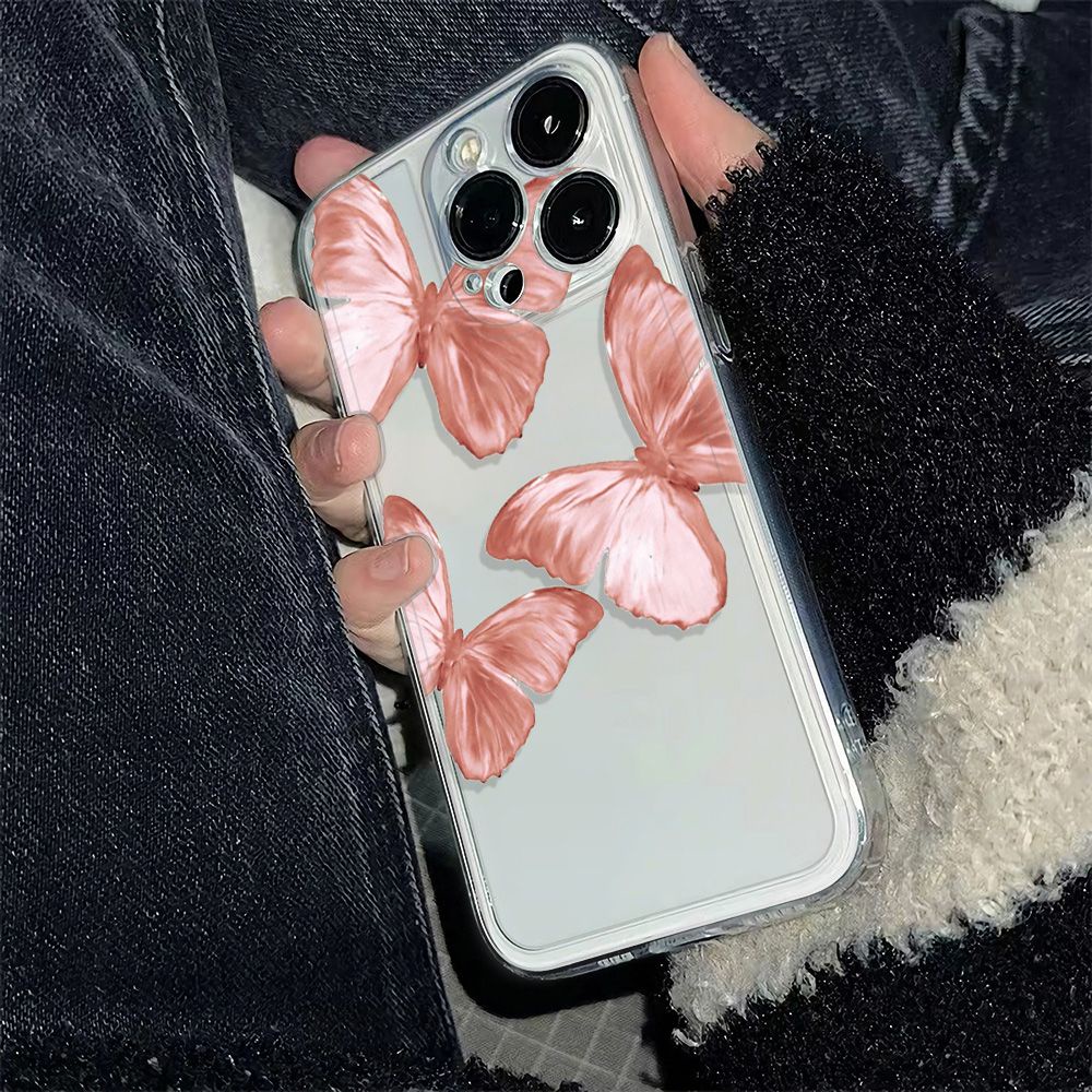 ✅Ốp Điện Thoại Mềm Chống Sốc Hình Bướm Hồng Cho Iphone 116In 13iPhone1214pro maxplus78 VJG1