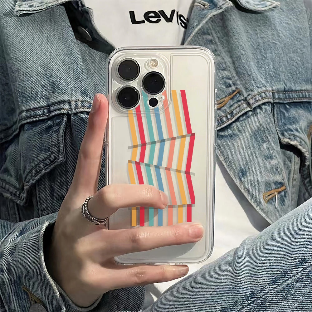 ✅Ốp Điện Thoại Mềm Chống Sốc Họa Tiết Kẻ Sọc 136In14Pro11 78max iPhone12