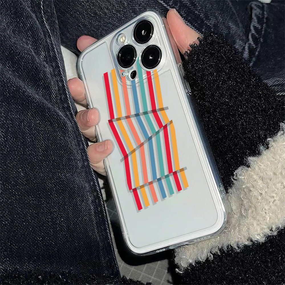 ✅Ốp Điện Thoại Mềm Chống Sốc Họa Tiết Kẻ Sọc 136In14Pro11 78max iPhone12