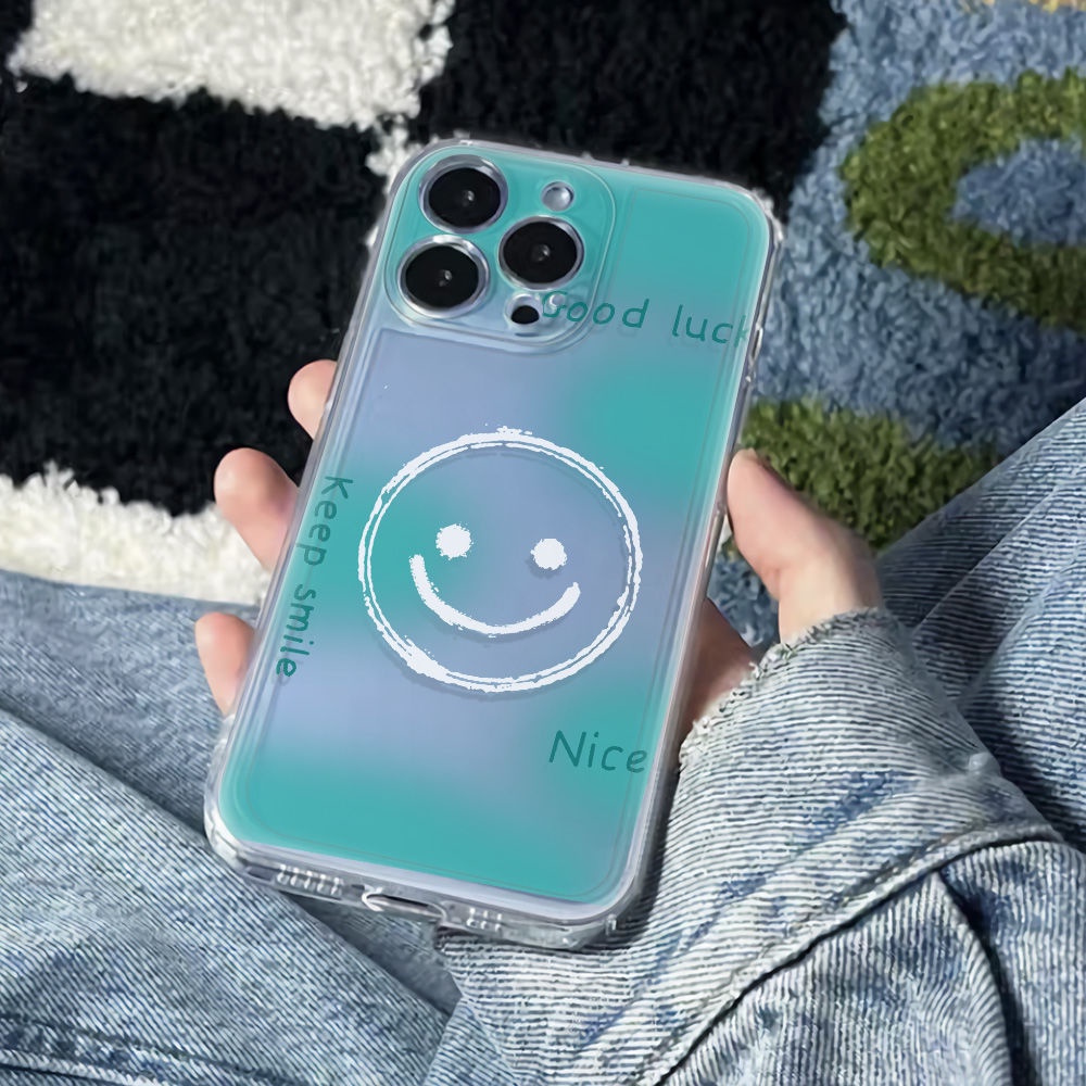 ✅Ốp Điện Thoại Mềm Chống Sốc Họa Tiết Mặt Cười Đơn Giản Cho iPhone 1114pro 12 13 6In max78 plus 9F95